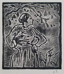 Roulot Fine Prints Camille Pissarro Paysanne sous un Arbre Peasant Woman under a Tree print estampe Druck Grafik Graphik stampa relief print