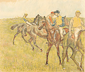 Roulot Fine Prints Edgar Degas (after) Auguste Clot Avant la course Before the race print estampe Druck Grafik Graphik stampa lithograph