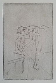 Roulot Fine Prints Edgar Degas Danseuse mettant son chausson Dancer putting on her shoe print estampe Druck Grafik Graphik stampa etching