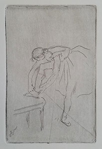 Roulot Fine Prints Edgar Degas Danseuse mettant son chausson Dancer putting on her shoe print estampe Druck Grafik Graphik stampa etching