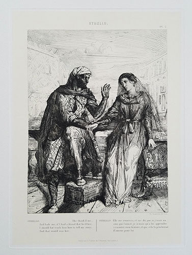 Roulot Fine Prints Théodore Chassériau Othello Seize esquisses à l'eau-forte dessinées et gravées par Théodore Chassériau Plate 2 print etching