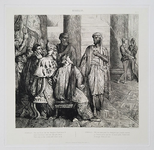 Roulot Fine Prints Théodore Chassériau Othello Seize esquisses à l'eau-forte dessinées et gravées par Théodore Chassériau Plate 3 print etching