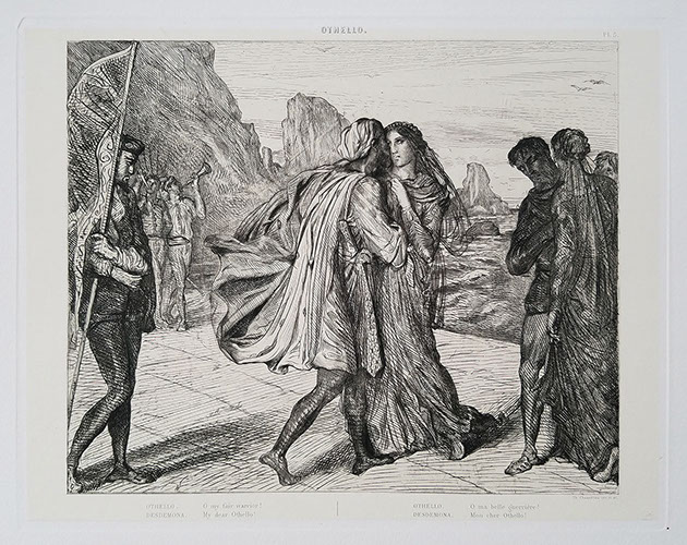 Roulot Fine Prints Théodore Chassériau Othello Seize esquisses à l'eau-forte dessinées et gravées par Théodore Chassériau Plate 5 print etching