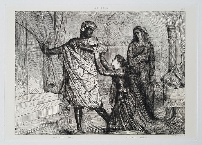 Roulot Fine Prints Théodore Chassériau Othello Seize esquisses à l'eau-forte dessinées et gravées par Théodore Chassériau Plate 7 print etching