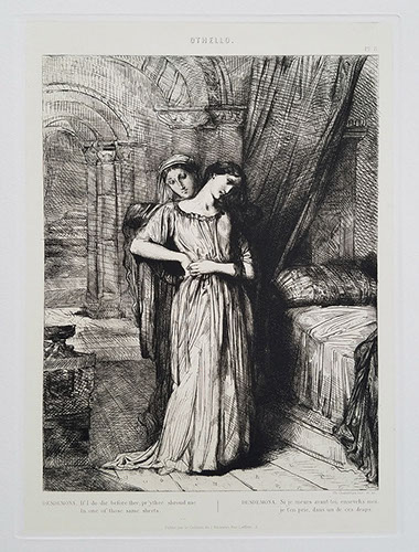 Roulot Fine Prints Théodore Chassériau Othello Seize esquisses à l'eau-forte dessinées et gravées par Théodore Chassériau Plate 8 print etching