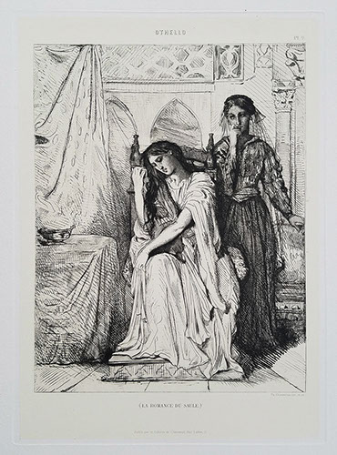 Roulot Fine Prints Théodore Chassériau Othello Seize esquisses à l'eau-forte dessinées et gravées par Théodore Chassériau Plate 9 print etching